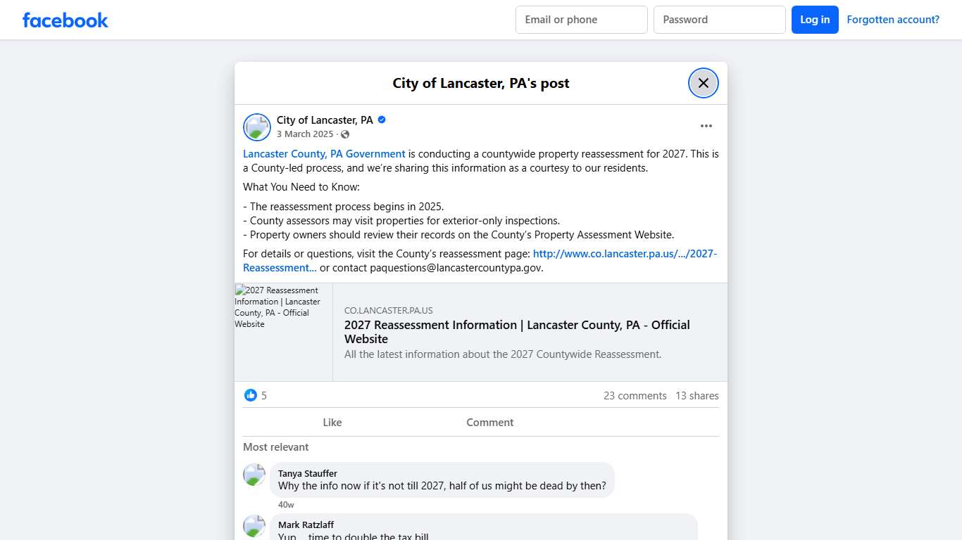 Lancaster County, PA Government is... - City of Lancaster, PA Facebook